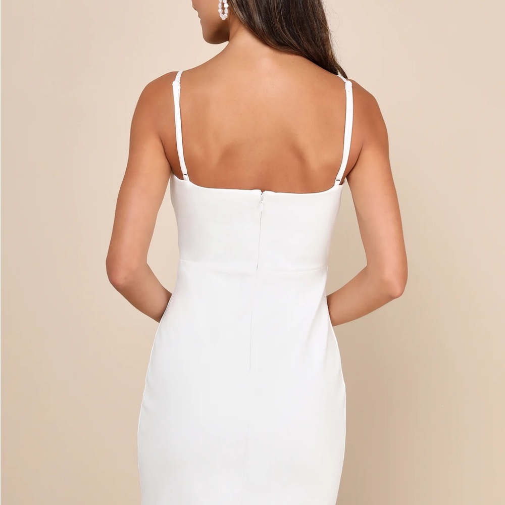 Lulu's Elegant White Ruffle Mini Dress - Picture 2 of 14